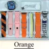 H5000 Business 10th Generation 7in1 Black, Silver and Orange Wireless Charging Bluetooth Watch Multi-Wristband Set details Picture